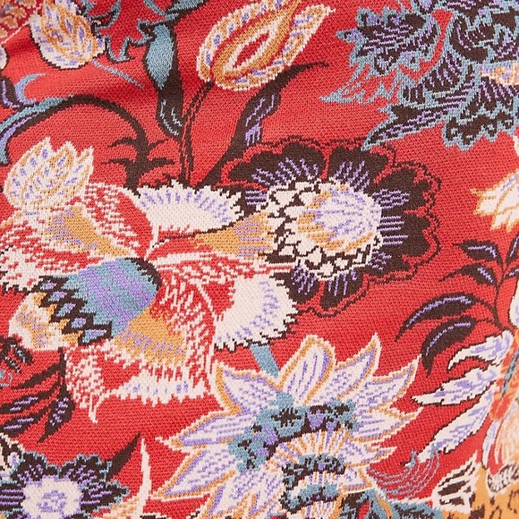 ANTHROPOLOGIE MAEVE Delphinia Knit Pencil Skirt Floral Leopard Red Medium - Picture 11 of 14